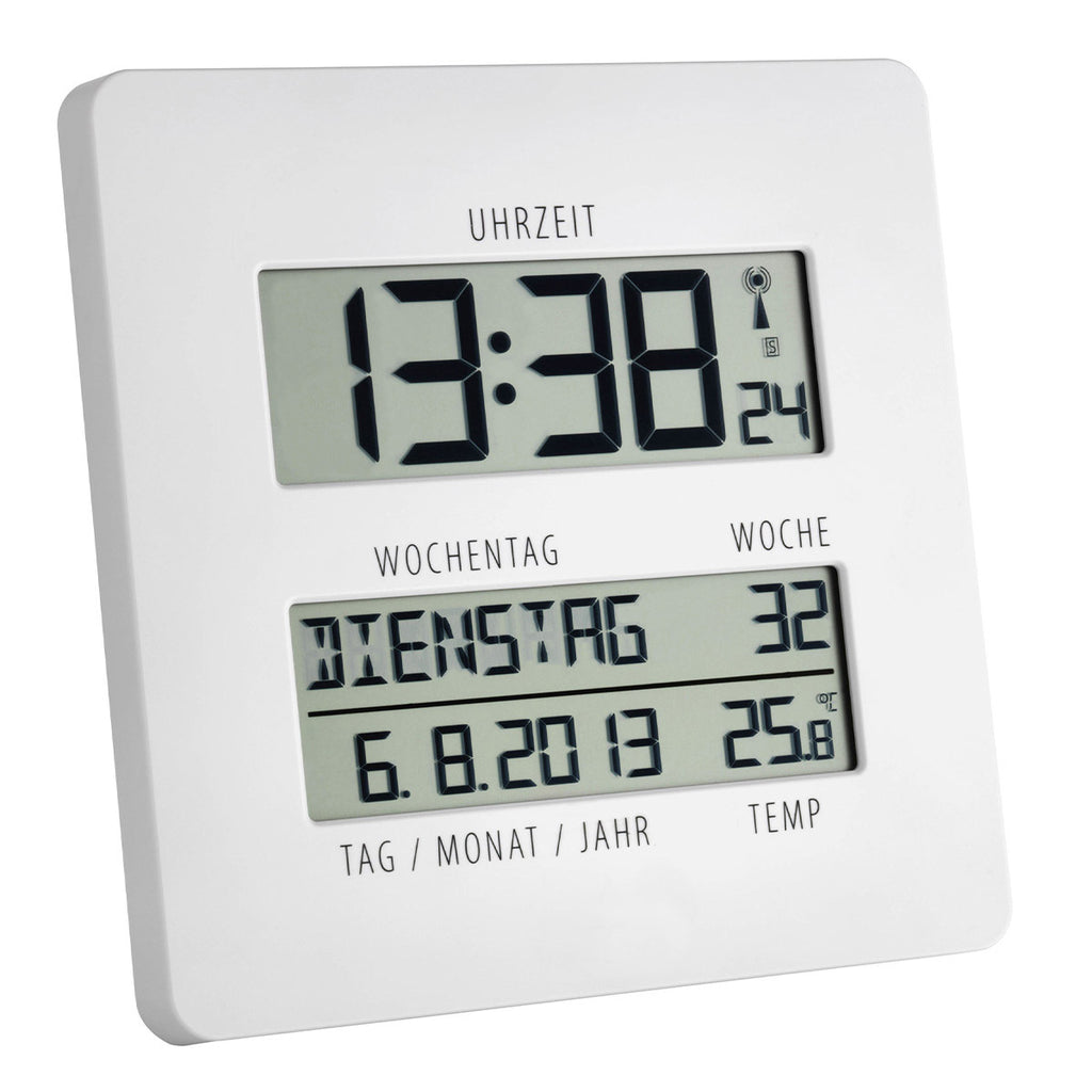 Digital radio-controlled clock VEGGKLOKKE MED TEMPERATUR, T60.4509.02