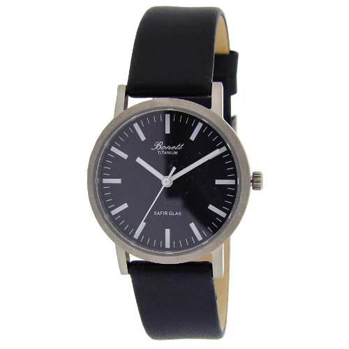 Bonett dameur titan sort skive index safir 5atm 1493TS