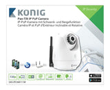 König HD Pan-Tilt IP-Kamera Innendørs 720P Hvit